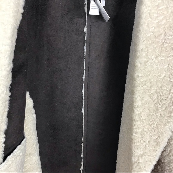 Treasure and Bond Moto Bomber Shearling Mixed Media Jacket Coat Size Large - Picture 6 of 8